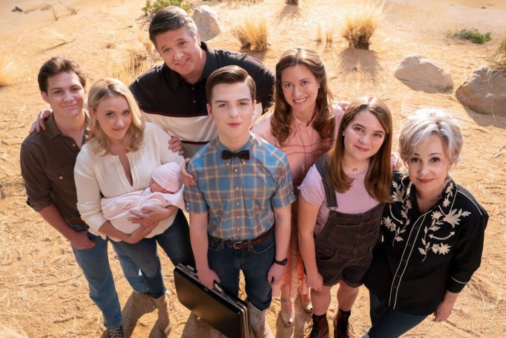Young Sheldon. La settima e ultima stagione: un addio tra scienza, famiglia e cuore. 3 Il cast al completo della settima stagione di Young Sheldon, ora su Netflix Italia